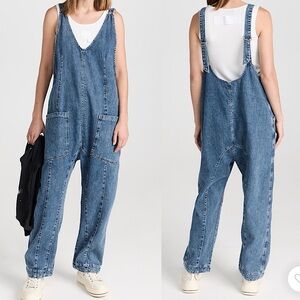 Happily Grey High Roller Denim Jumpsuit Overalls Coveralls S